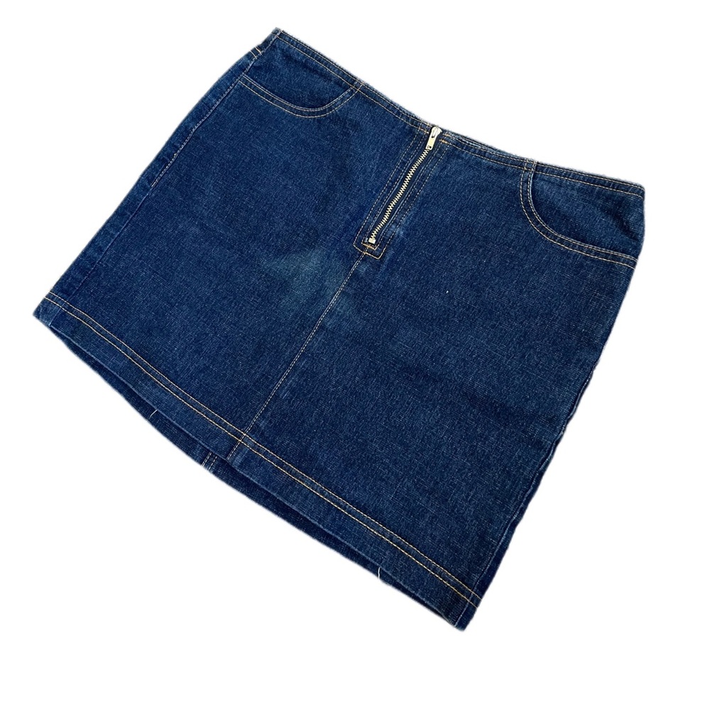 GUESS zip up denim mini skirt